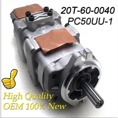 PC50UU-1 Triple Pilot Gear Pump 20T-60-00400 for Komatsu Mini Excavator Hydraulic Pump Parts