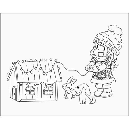 Transparent Silica Gel Girl Seal 9x6cm, Exquisite Design DIY Album