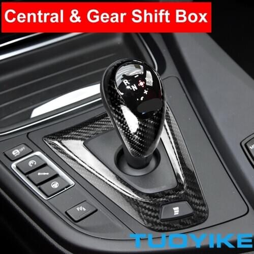 Car Styling Carbon Fiber Central Panel Gear Shift Knob Cover For BMW M2 F87 M3 F80 M4 F82 M5 F83 F10 F85 X5M X6M F86 F12 F13