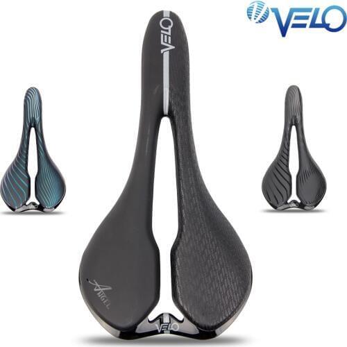 Velo Racing Bike Saddle Bicycle Ti-Alloy Rail Microfiber Road Bike Seat Cycling Ultralight MTB Silicon Gel Front Seat Cushion
