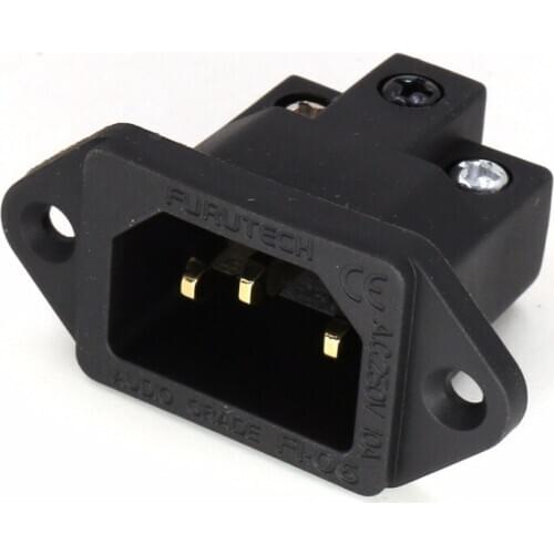 High Quality 2pcs AC FI-06(G) IEC Inlet Socket pure copper Gold Plated HIFI Power