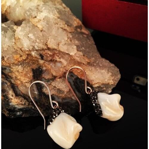 Dr Stone Natural Stone Women 'S Pearl Stone Rose Gold plated Earrings KRB93 373144619