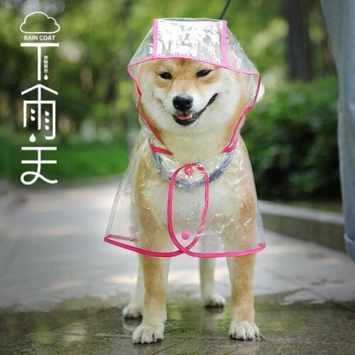 Pet supplies Dog poncho transparent waterproof pet raincoat PU dog raincoat cloak