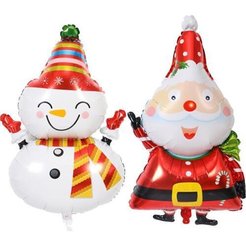 10Pcs/lot New Santa Claus Snowman Foil Balloons Globos Merry Christmas Decorations Inflatable Balloons Event Party Supplies