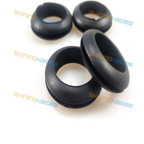 1000PCS inner diameter 7mm opening hole 9mm black and white color PVC grommets PVC cable protector PVC protect ring