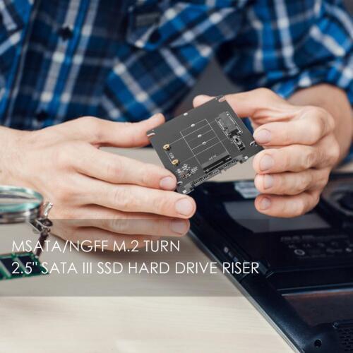 2 in 1 mSATA to SATA NGFF M.2 to SATA3 Converter Adapter Card SSD Disk