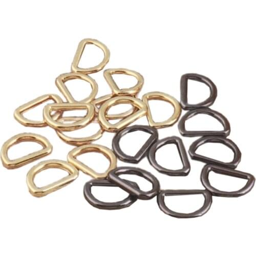 30 pcs MINI D Ring Buckles Gold/Black D Rings Webbing Purse Bag Handbag Hardware Shoe buckle 3/8"(9mm)
