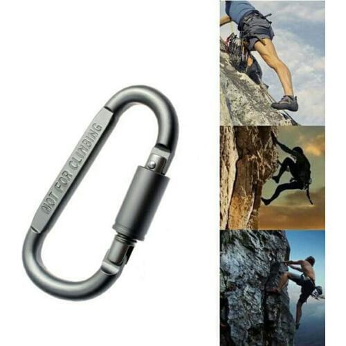 5Pcs D ring Clip keychain Hang Snap Clasp Aluminum Carabiner Camp Hook Buckle Climb Outdoor chain Quickdraw survive screw lock