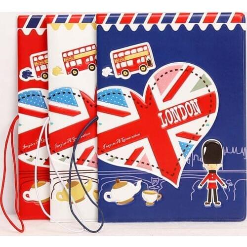 60PCS / LOT London Wind Passport Clip Stereo Embossed Passport Set Card Set Passport Holder Travel Passport Clip