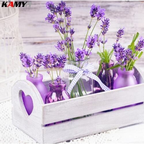 Purple lavender diy diamond embroidery set full round drill diamond painting 5d picture of stones wall decor handcrafts XY1