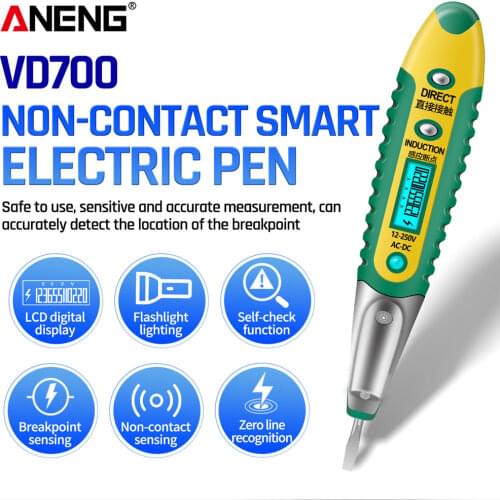 VD700 Digital Test Pencil Tester Electrical Voltage Detector Pen LCD Display Screwdriver AC/DC 12-250V for Electrician Tools
