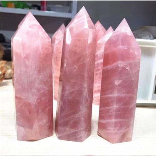 Big Size Rose Quartz Crystal Wand Point Natural Stones For Home Decoration