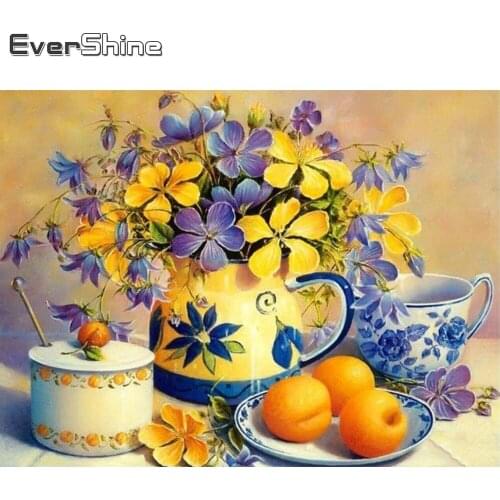 Evershine Full Square Round Diamond Embroidery Poppy 5D DIY Diamond Painting Flower Daisy Cross Stitch Mosaic All Decoration