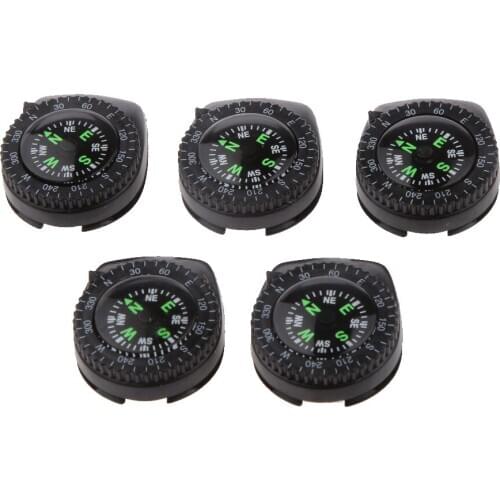 5pcs Camping Hiking Navigation Mini Pocket Watchband Compass With Clip