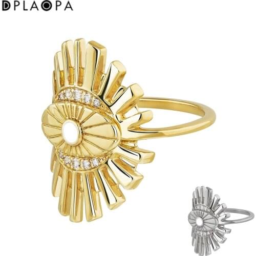 DPLAOPA 925 Sterling Silver Gold Plated Silver Boho Ring Large Thickness Women Luxury Thick Jewelry Gift
