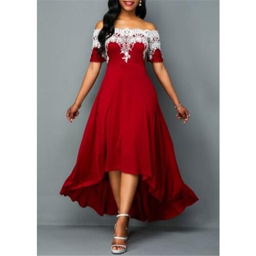 Plus size 5xl one-shoulder lace lace irregular dress female slim backless dress sexy elegant Ol party dress casual summer dress