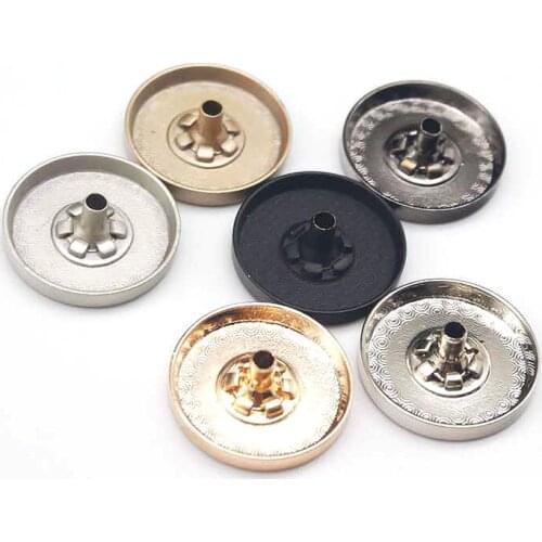 50 PCS Zinc alloy button Cover 12.5/15/17mm Silver Bronze Black metal Buttons Alloy Snap button panel Brass Jacket Snaps