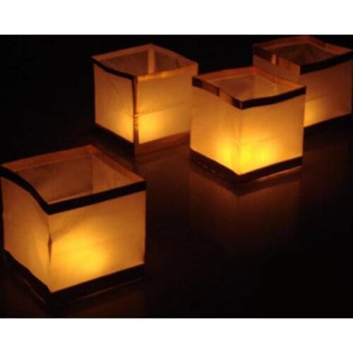 Square shape floating water lanterns paper craft lanterns for Christmas party wedding decoration SN515