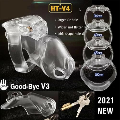 Manyjoy 2021 New Male Chastity Device HT-V4 Set Keuschheitsgurtel Cock Cage BDSM Penis Ring Bondage Belt Fetish Adult Sex Toys