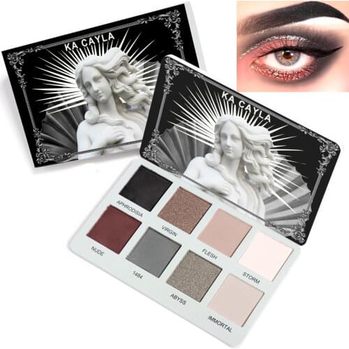 Eyeshadow Palette Matte Shiny Long-lasting Eyeshadow Kit Pigment Makeup Waterproof Diamond Pigment Eye Pallete Make Up 8 Color