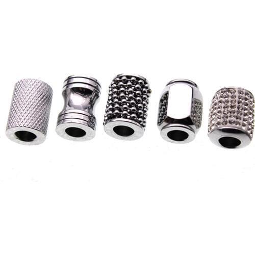 Stainless Steel Large Hole Tube Spacer Beads Metal Slide Bead for DIY Bracelet Charm Bracelet Jewelry Making Components Findings