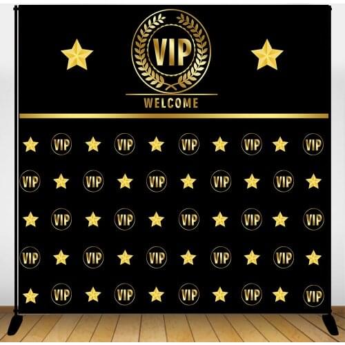Mehofoto VIP Birthday Party Backdrop Birthday Step and Repeat VIP Banner Photography Background Gold Star Custom Backdrops