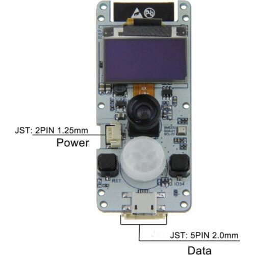 For TTGO 0.96 OLED T-Camera ESP32 WROVER & PSRAM Camera Cam Module ESP32-WROVER-B OV2640 Camera Fish-eye Lens with PIR Sensor
