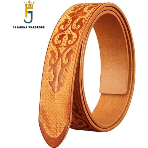 FAJARINA Top Quality Solid Cow Skin Genuine Leather Mens Belt Men Cowhide Styles 3.8cm Belts without Buckle and Holes N17FJ769