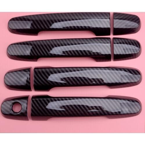 8pcs/set ABS Carbon Fiber Texture Car Door Handle Cover Trim fit for Toyota Camry Corolla RAV4 Scion Highlander Matrix Solara