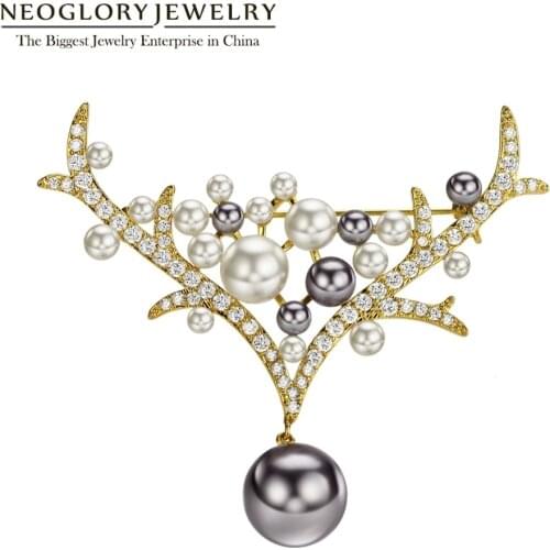 NEOGLORY White Brooches For Clothes