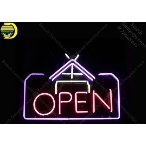 Neon Sign for OPEN house Store neon Light Sign Beer Pub Sign real glass Tubes Handcrafted Store Display Hotel Neon signs Fil Gas