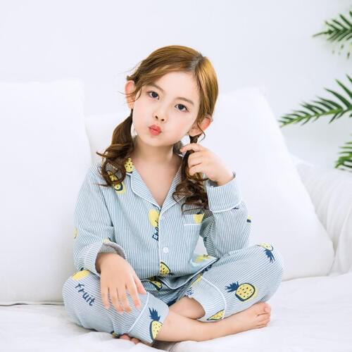 New Autumn Girls Pajamas Set Print Childrens Clothes Set Cotton Boy Pajamas 2 Pack Childrens Set