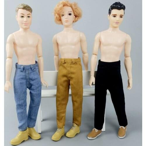 Handmade 1/6 Boy Doll Clothes Hip Hop Pants For Ken Doll Trousers For Barbie Boyfriend Ken Prince Male Doll Casual Wear Clothes
