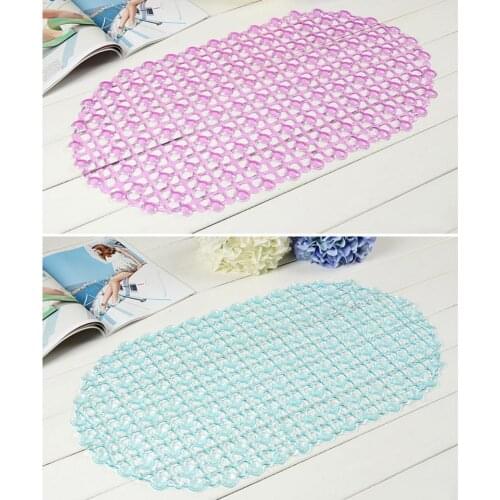 1 Pcs PVC Oval Water Drop Bathroom Non-slip Mat Bath Oval Bedroom Floor Shower Mat Absorbent Carpet Four-color Bathroom Tool