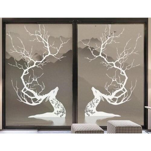 Multiple Widths PET Glass Window Film Sticker Privacy Frosted Stained Home Adhesive Tape PVC Film Bathroom Office Decorative