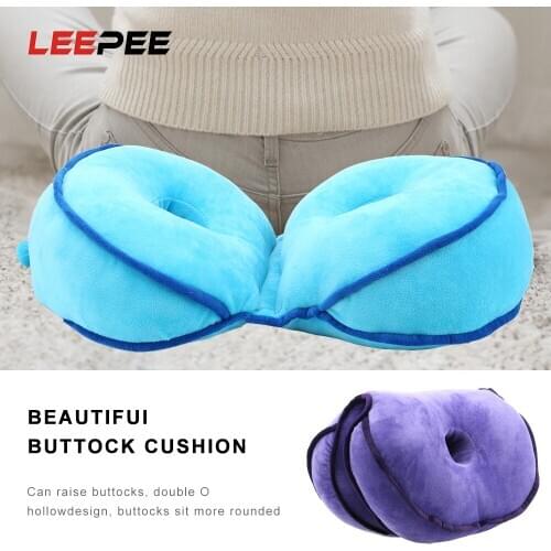 LEEPEE Car Seat Cushion Soft Hip Lift Seat Cushions Memory Foam Dual Comfort Cushion Car Seat Accessories Back Pain Relief Pad