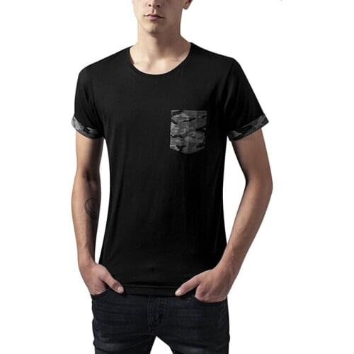 Casual Summer New Fashion Camouflage Pocket T-shirt Men Casual O-neck Street Wear Pullover Man Gym Short Sleeve Black Tops
