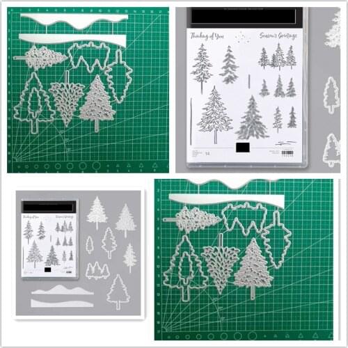 PINE Christmas Metal Cutting Dies and Stamps for Scrapbooking Craft Stencil Album Paper Make Template Design New Arrival 2021