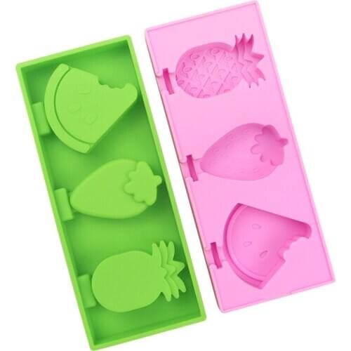 DIY silicone ice cream mold Watermelon, strawberry, pineapple Creative popsicle mold