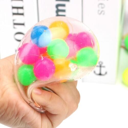 Anti Stress Face Reliever Colorful Ball Autism Mood Squeeze Relief Healthy Toy Funny Gadget Vent Toy Children Christmas Gift