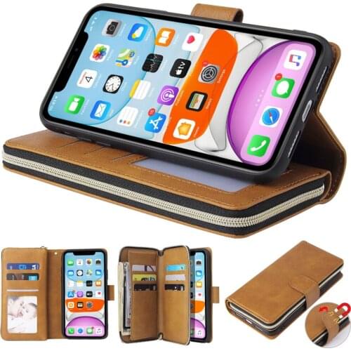 Ultra thin Luxury Zipper Wallet Leather Case For Xiaomi F1/4/5/5C/5S/5SPLUS/6/6X/8/8SE/8Lite/8Pro/5X/Play/Note Case Cover