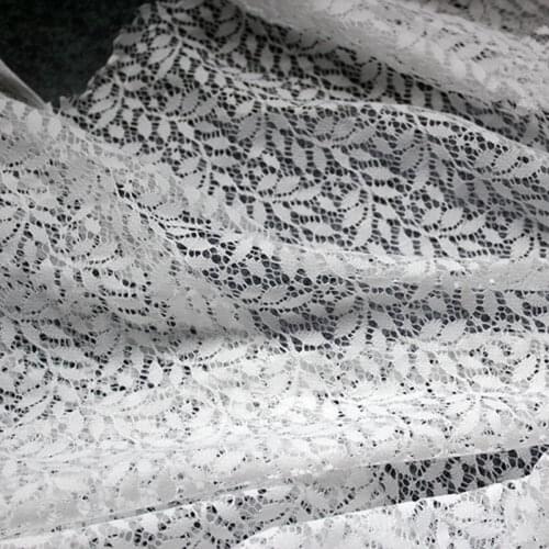 High-quality 150cm width delicate leaf lace fabric embroidery lace accessories DIY clothing dress baby clothes material