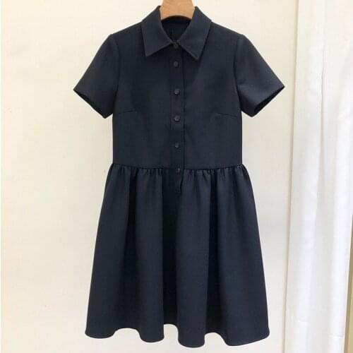 Yilu womens Lapel baby age reduction skirt foreign style thin womens Hepburn dress 714d