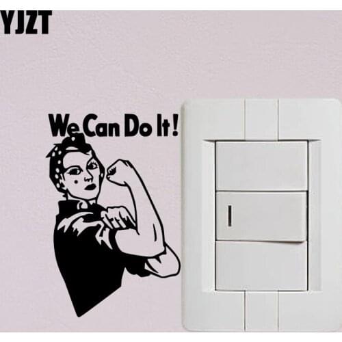 YJZT We Can Do It Vinyl Decal Home Room Decor Wall Switch Sticker Funny Cartoon S19-0880