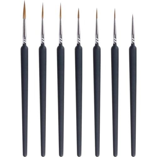 3/7pcs Wolf Hair Brushes Set For Detail Art Painting Thin Hook Line Pen Acrylic Watercolor Oil Gouache Drawing Art Pen 3pcs A2