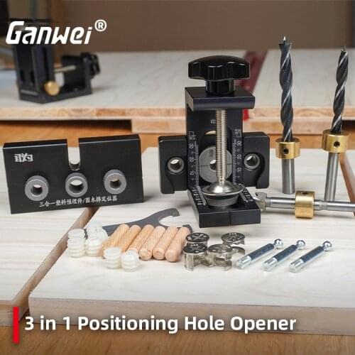 Ganwei 3 in 1 Small Hole Punch Woodworking Doweling Jig Kit With Positioning Clip Adjustable Drilling Guide New Tools