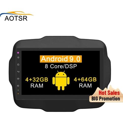 9" 4G RAM 64G ROM Android 9.0 Car DVD Video Player GPS For Jeep Renegade 2015 2016 2017 2018 audio car radio stereo navi wifi BT