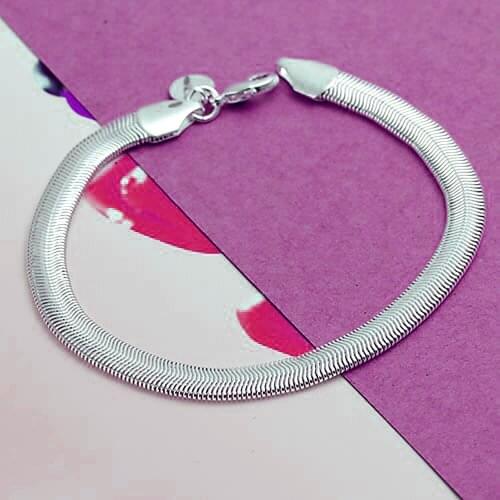 50 pcs Free shipping 925 silver jewelry bracelets jewelry flat bone snake bracelets fashion jewelry wholesale