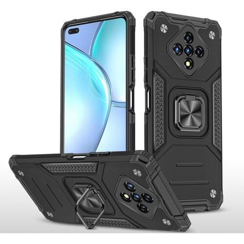 For Infinix Zero 8 Smart 4 Hot 9 Play Note 7 Lite Case Armor TPU PC Shockproof Stand Ring Holder Full Protect Lens Camera Cover