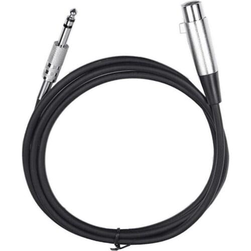 DOONJIEY 3 Pin XLR Female to 1/4inch Stereo Male Shielded Microphone Cable Cord